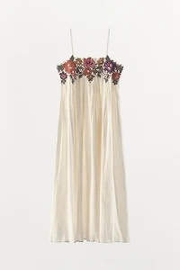 SEQUIN EMBROIDERED STRAP DRESS