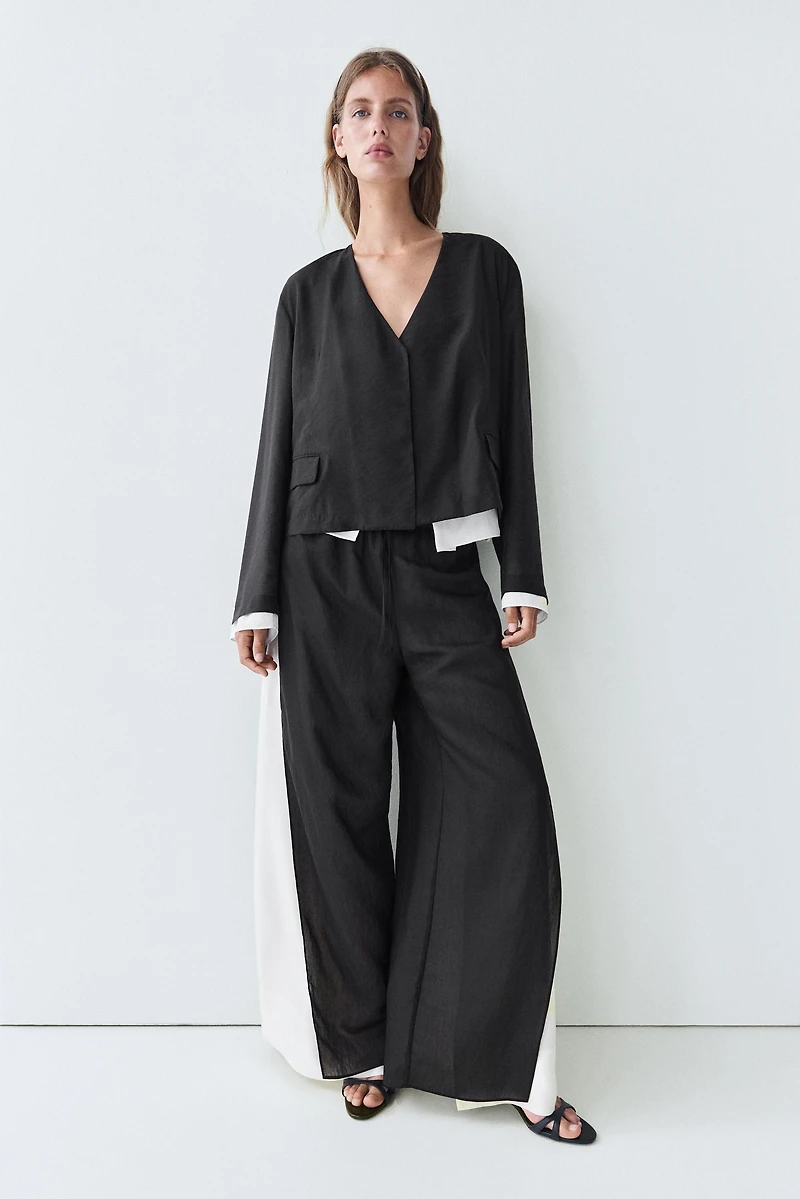 Veste double contraste total look