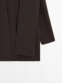 Long jacket with scarf hood detail