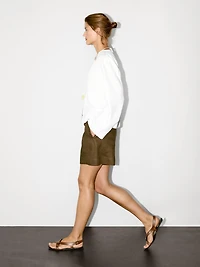 Blouse fluide lin à col en V