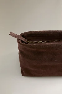 SPLIT SUEDE MAKEUP BAG