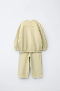 SWEATSHIRT AND WIDE LEG PANTS SET WITH LABEL