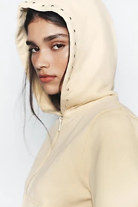 STUDDED HOODIE SWEATSHIRT