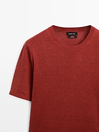 T-shirt en maille à manches courtes 100 % lin