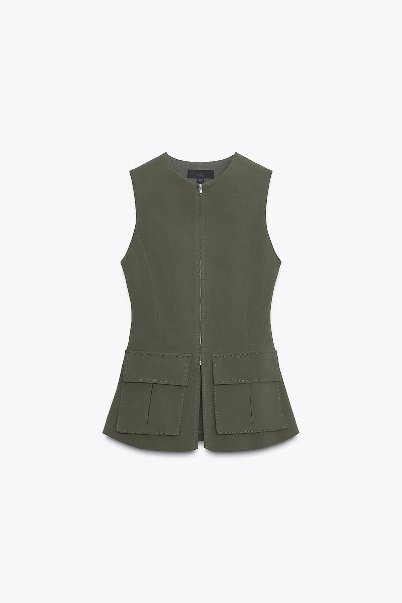STRETCH COTTON POCKET TOP