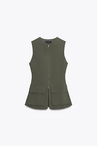 STRETCH COTTON POCKET TOP