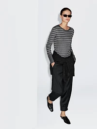 T-shirt léger à manches longues et rayures