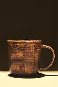 BROWN STONEWARE MUG