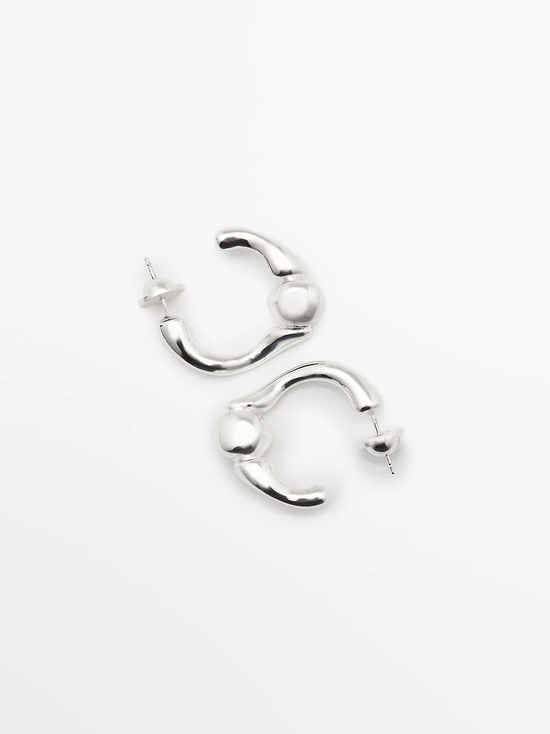 Ball hoop earrings
