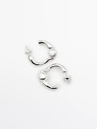 Ball hoop earrings