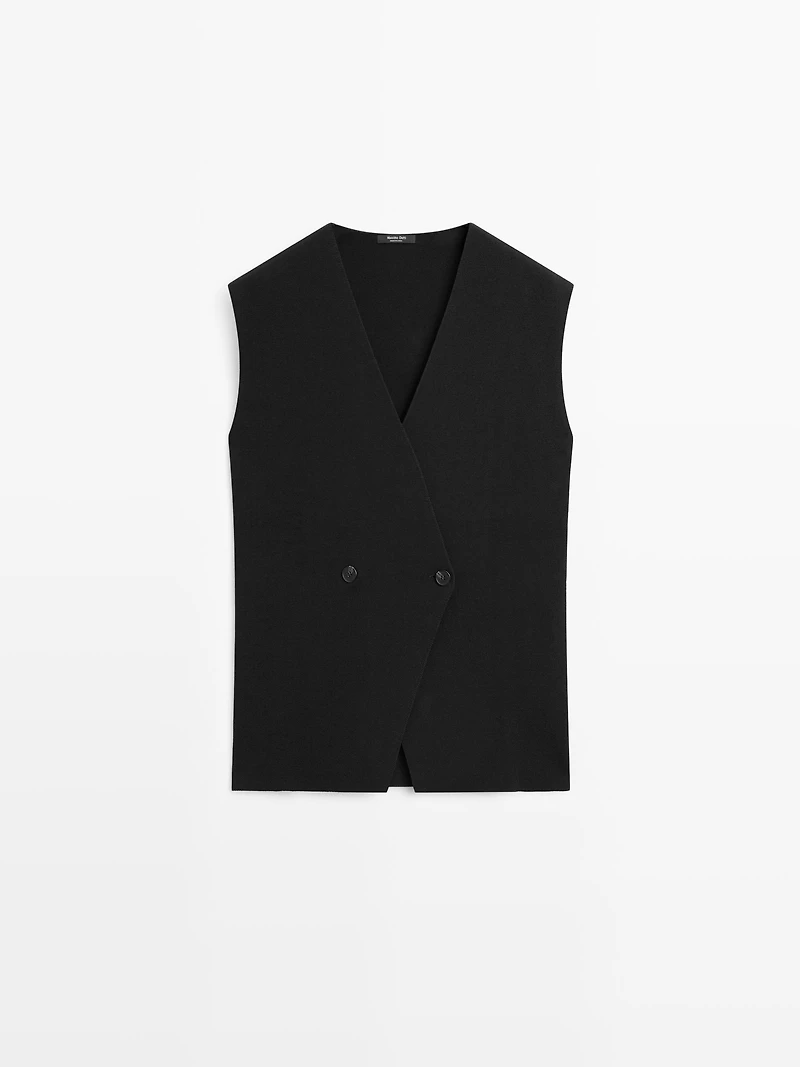 Long double-breasted vest