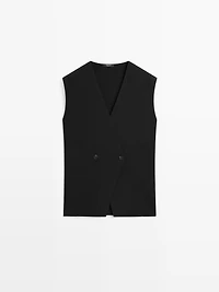 Long double-breasted vest