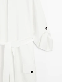 Shirt dress with contrast buttons