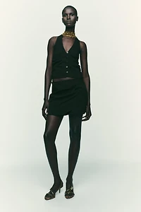 PLEATED WRAP SKORT
