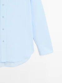 Long 100% cotton poplin shirt