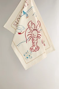 EMBROIDERED HOLIDAY KITCHEN TOWEL