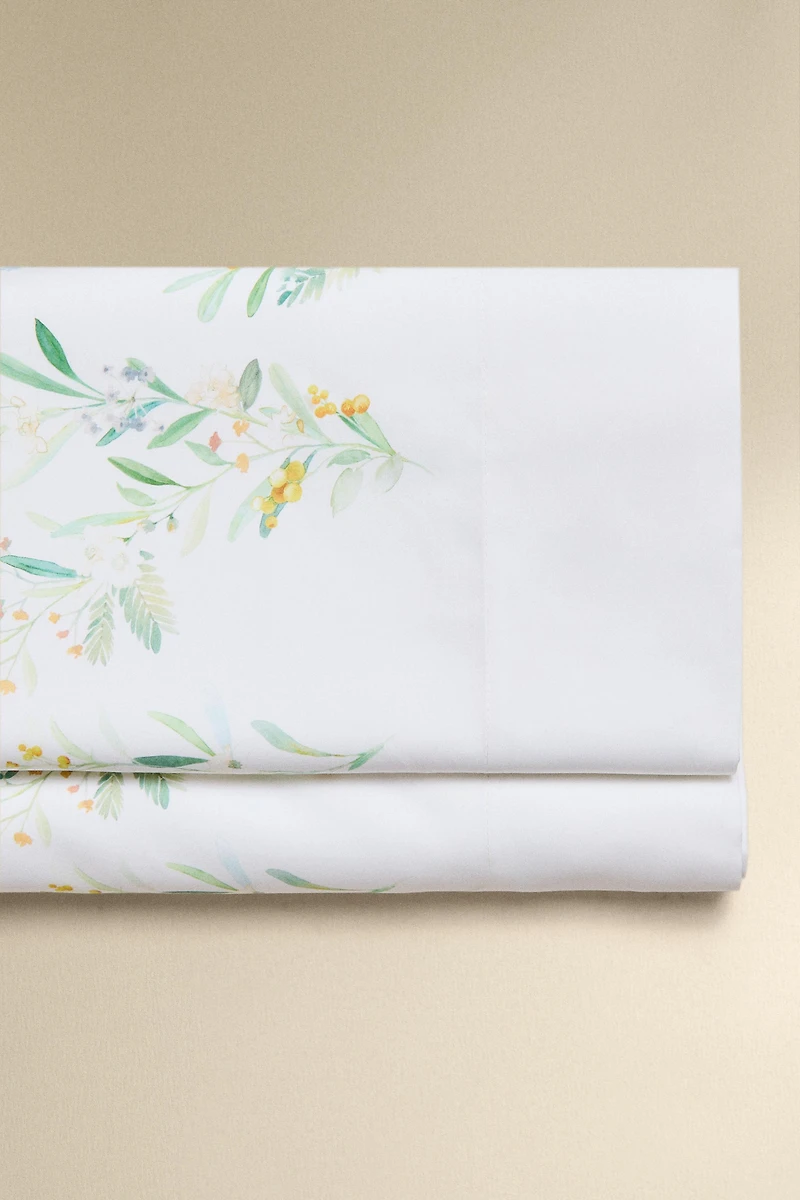 SATEEN LEAF AND FLOWER FLAT SHEET