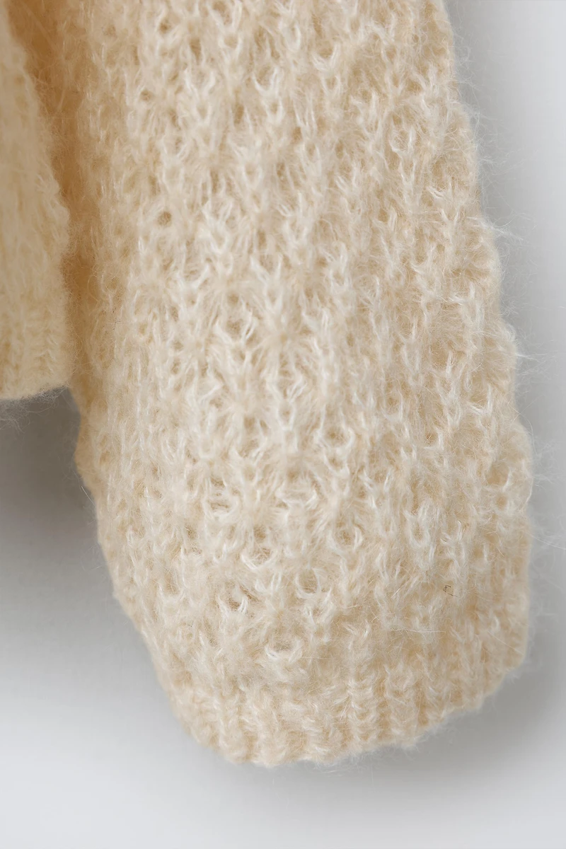 WOOL AND ALPACA KNIT CARDIGAN