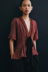 ZW COLLECTION FRINGED PEPLUM TOP