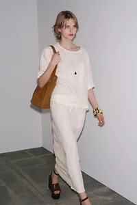 ZW COLLECTION LINEN SHORT SLEEVE TOP