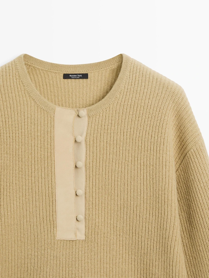 Wool blend knit sweater