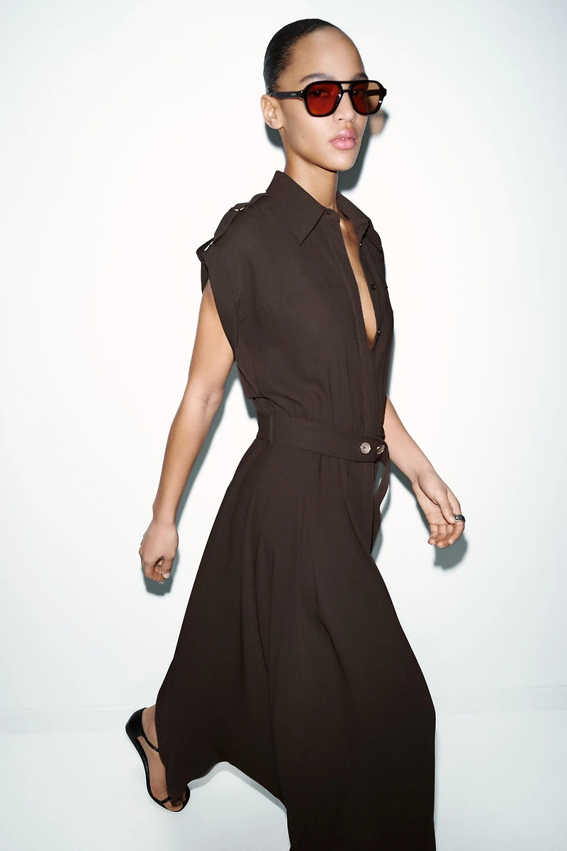 BELTED MIDI DRESS