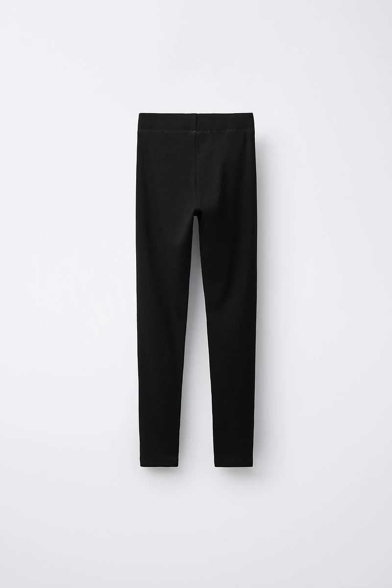 RIBBED LEGGINGS WITH MODAL LABEL