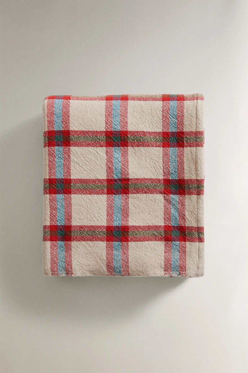 CHECK COARSE COTTON TABLECLOTH