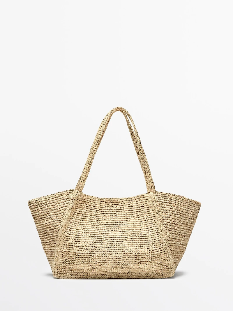 Tote bag moyen format 100 % raphia