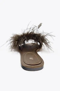 FEATHER FLAT SANDALS