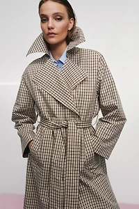 ZW COLLECTION OVERSIZED PLAID TRENCH COAT