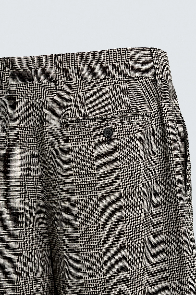 WOOL-LINEN CHECK SUIT PANTS AARON LEVINE X ZARA