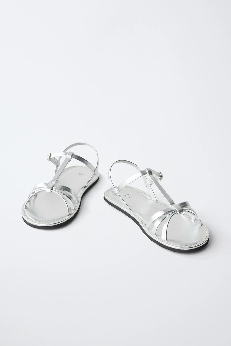 METALLIC STRAPPY SANDALS