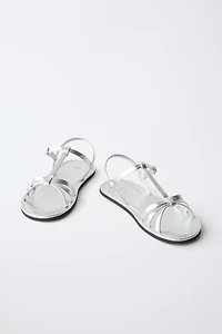 METALLIC STRAPPY SANDALS