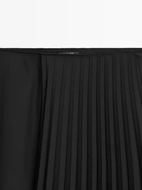 Denim midi skirt with plank detail