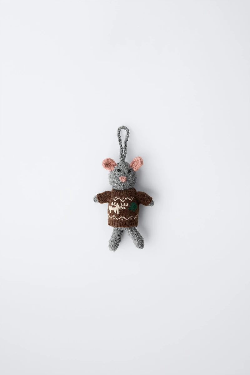 KNITTED BEAR ORNAMENT