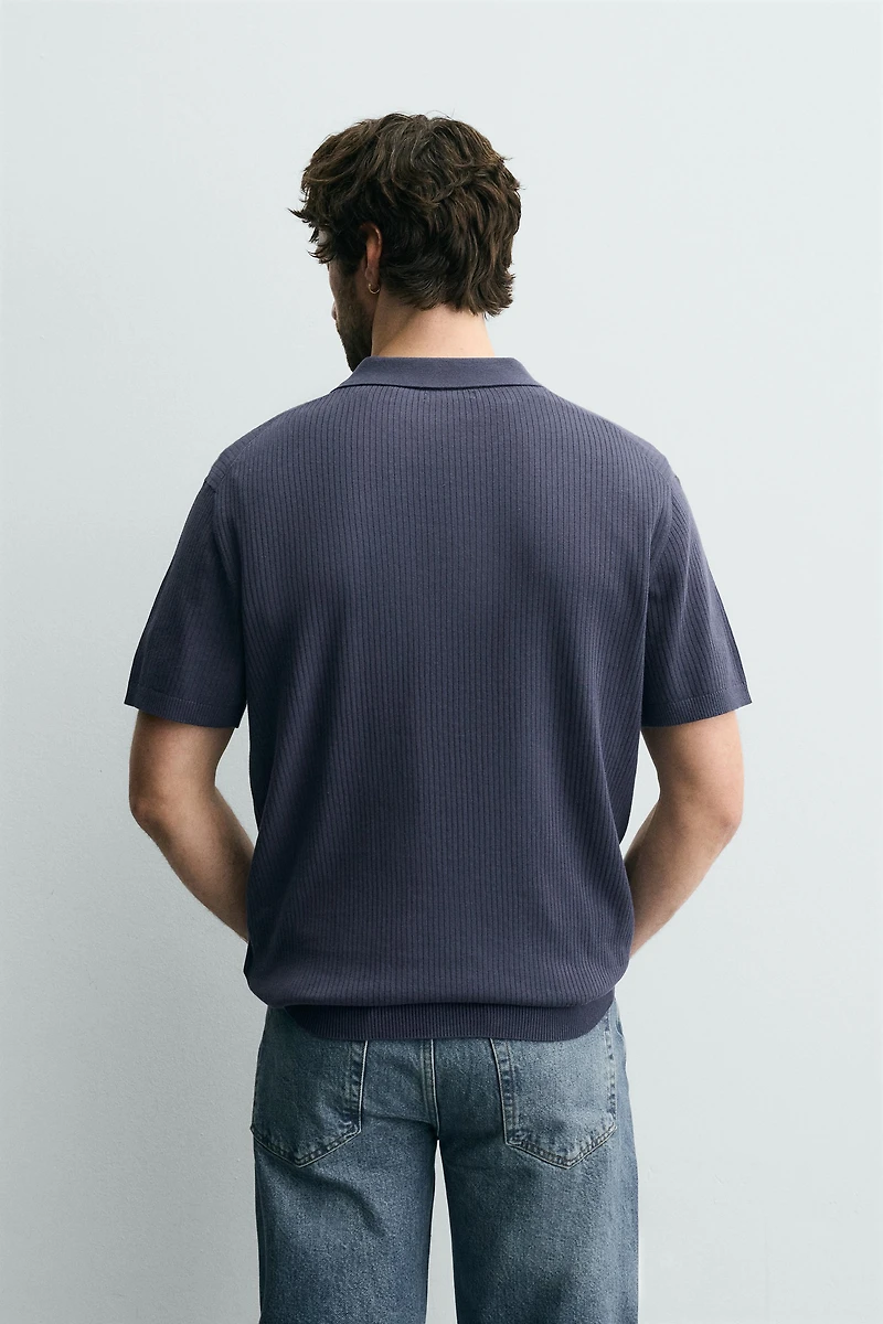 POLO EN MAILLE CANNELÉE