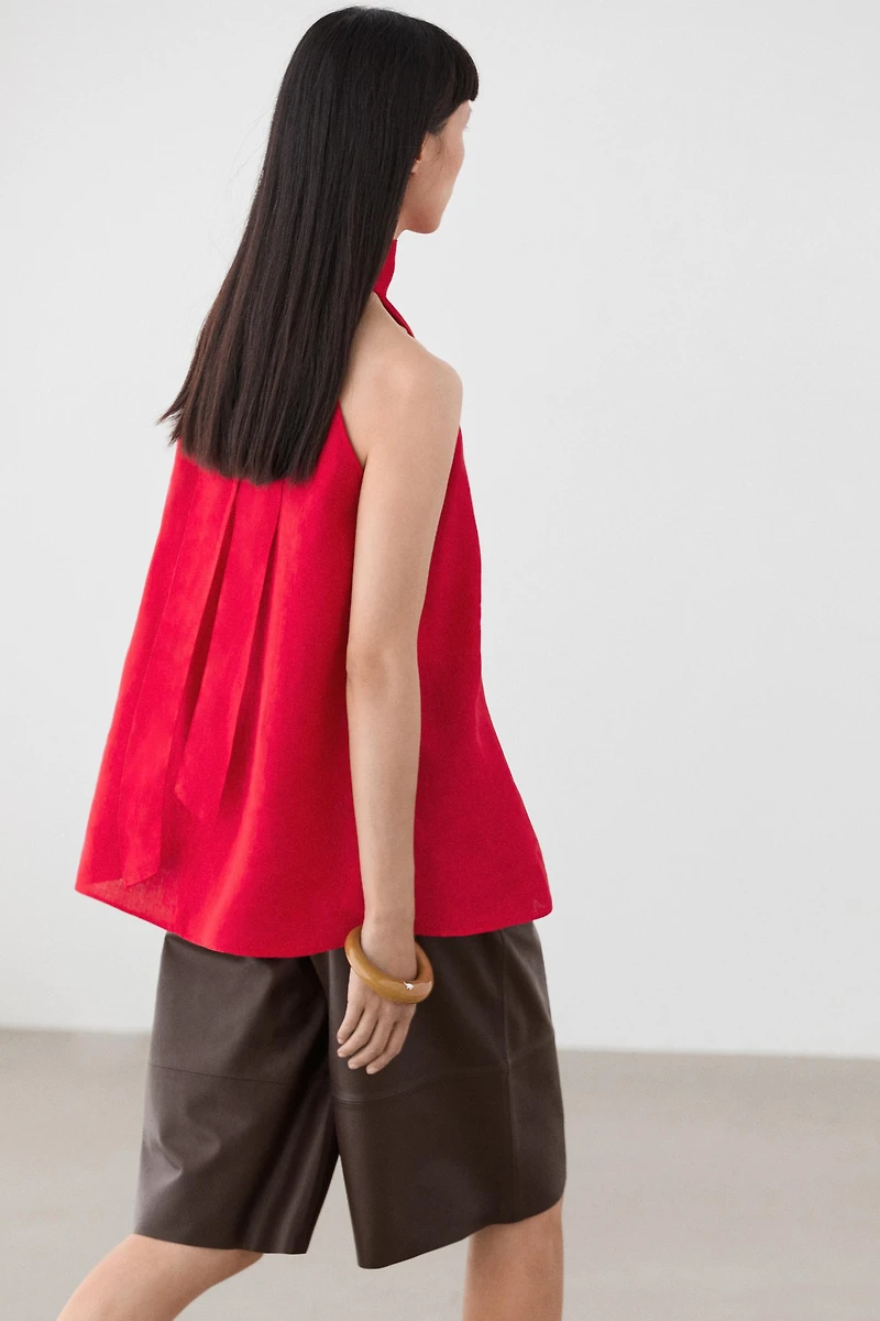 100% linen flowing halter top