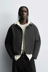 TEXTURED CROPPED FIT OVERSHIRT
