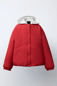 BLOUSON REMBOURRÉ À CAPUCHE EN MOLLETON