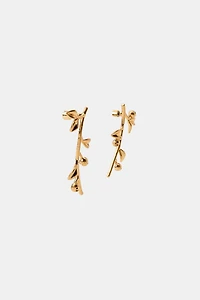 METALLIC FLORAL EARRINGS