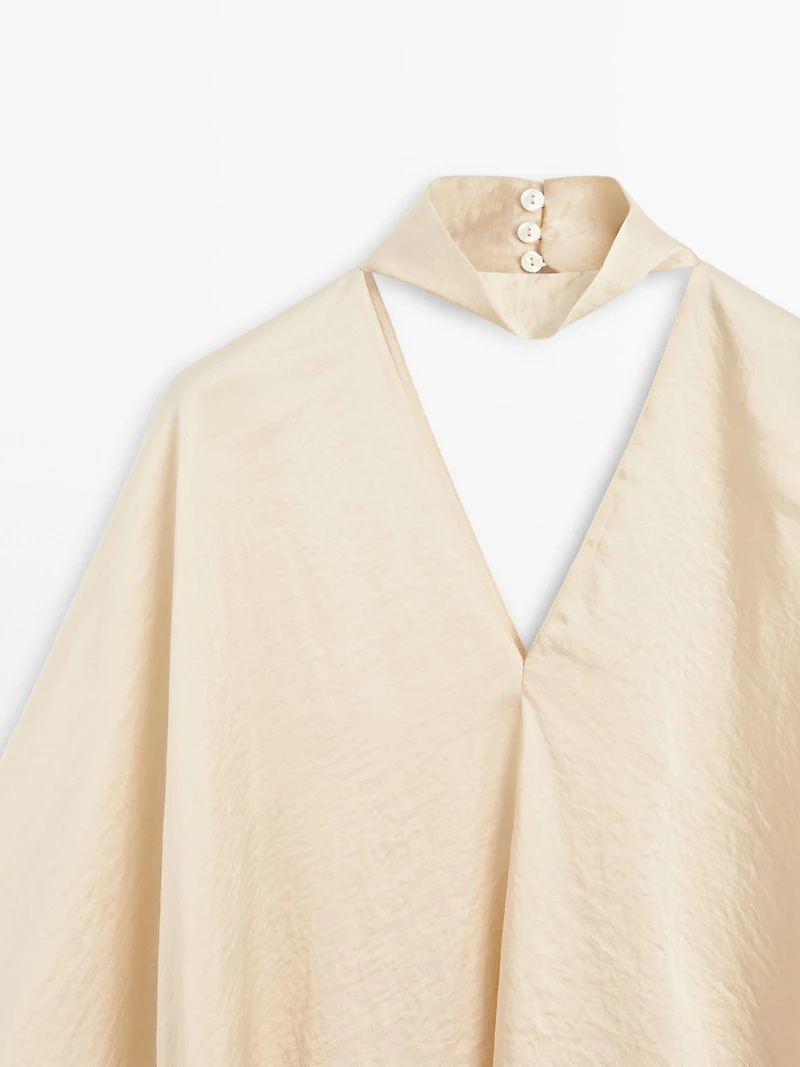 Flowing V-neck blouse - STUDIO