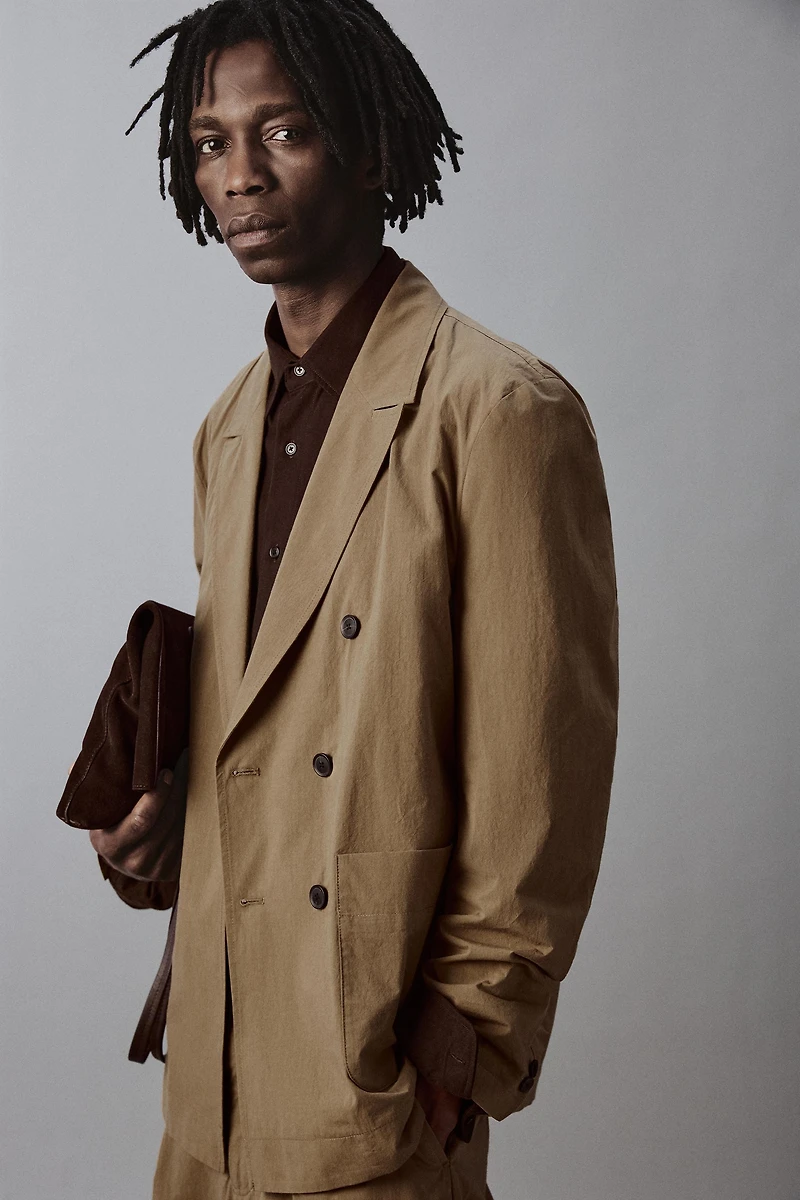 VESTE DE COSTUME À BOUTONNAGE CROISÉ COUPE DÉCONTRACTÉE