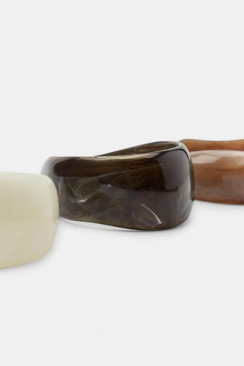 THREE-PACK RESIN RIGID BRACELETS