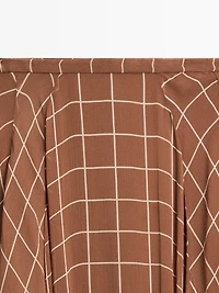 Long flowing skirt with checked detail