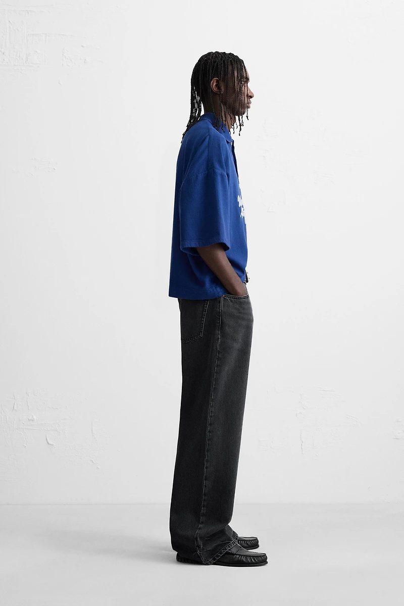 EMBROIDERED TEXT POLO SHIRT