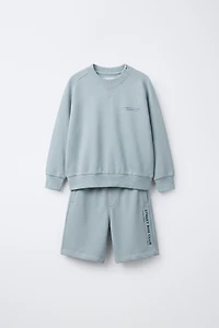 ENSEMBLE SWEAT ET SHORT À INSCRIPTION