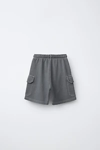 SHORT SLEEVE SWEATSHIRT AND CARGO BERMUDA SET