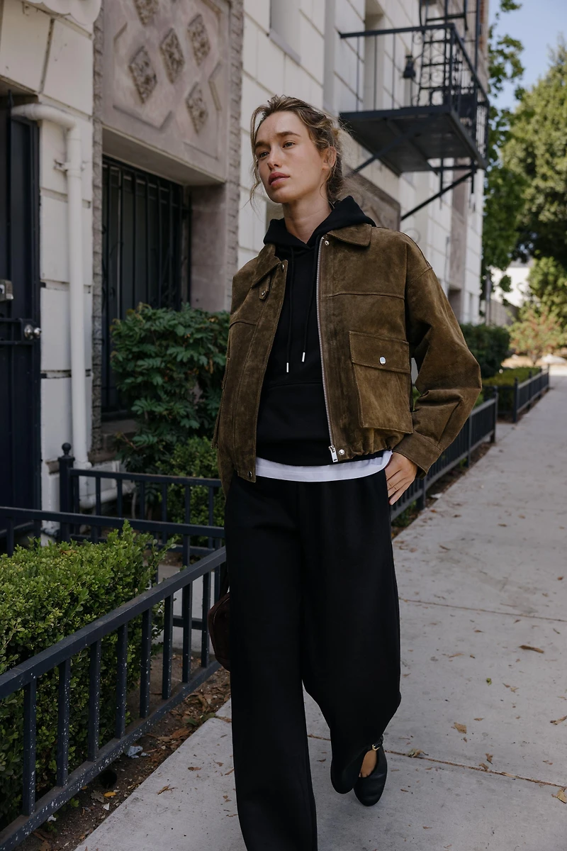 WIDE LEG FLEECE PANTS