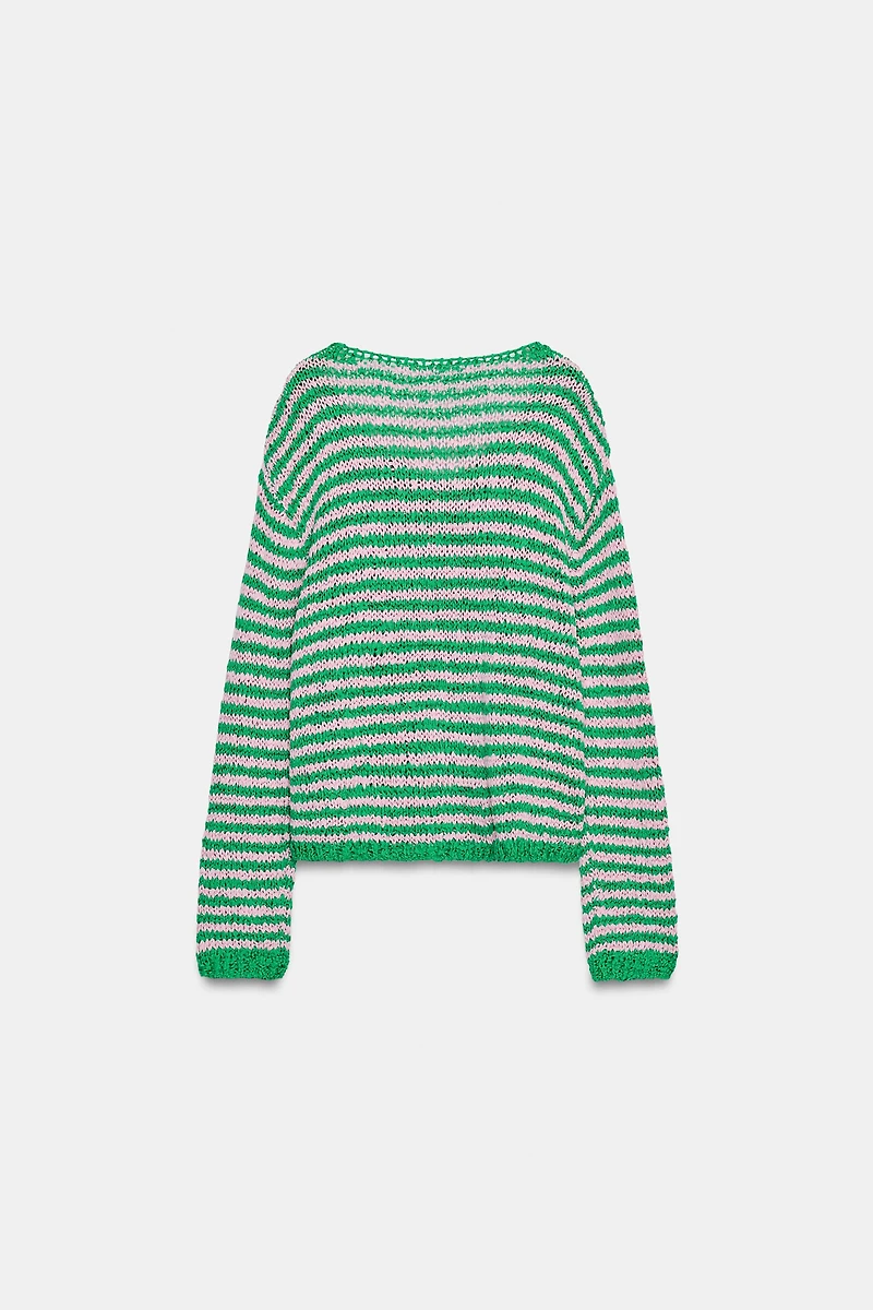 GILET EN MAILLE À RAYURES